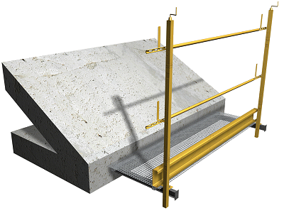 Pasarela peatonal en voladizo de protección perimetral de cubierta Pasarela peatonal en voladizo de protección perimetral de cubierta