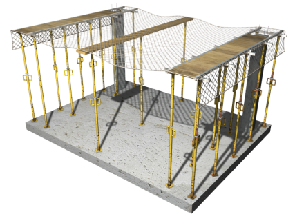 Red de protección bajo losa con sistema de encofrado parcial