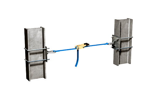 LÃnea de anclaje horizontal temporal, de cinta de poliéster LÃnea de anclaje horizontal temporal, de cinta de poliéster